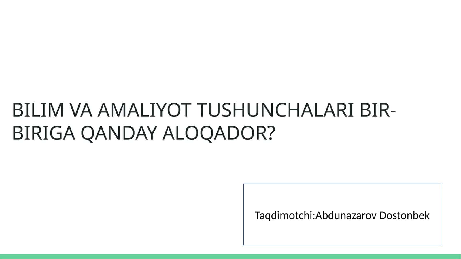 AbdunazarovDostonbek
