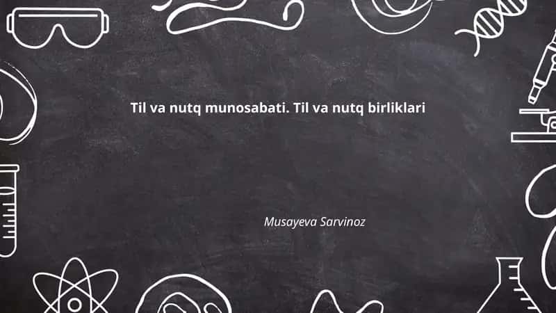 Til va nutq munosabati. Til va nutq birliklari