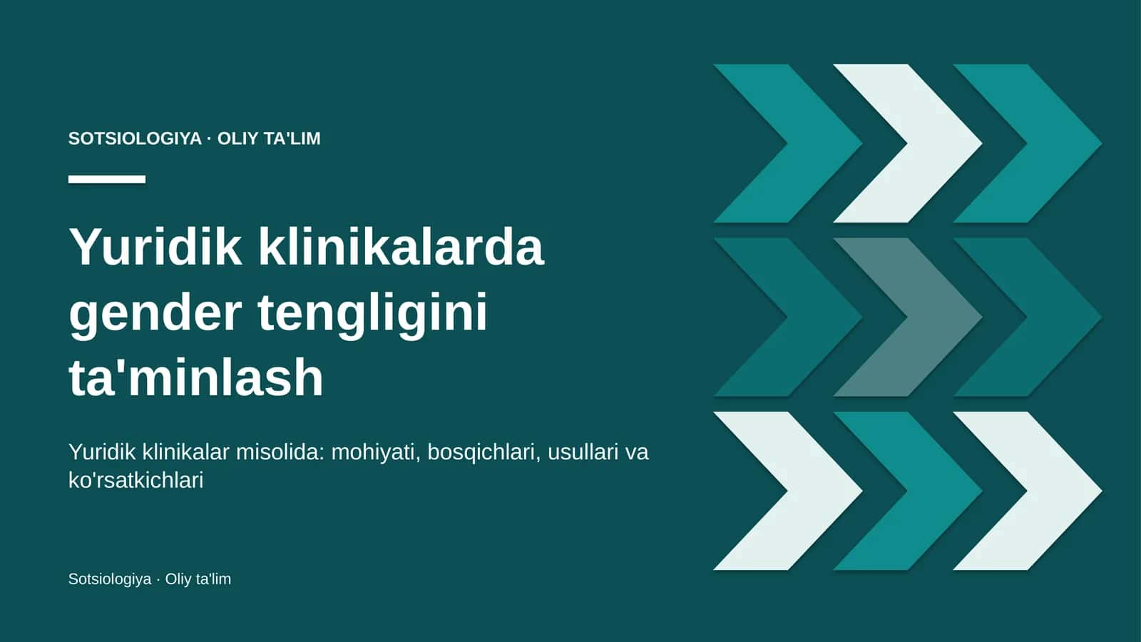 Yuridik klinikalarda gender tengligini ta'minlash