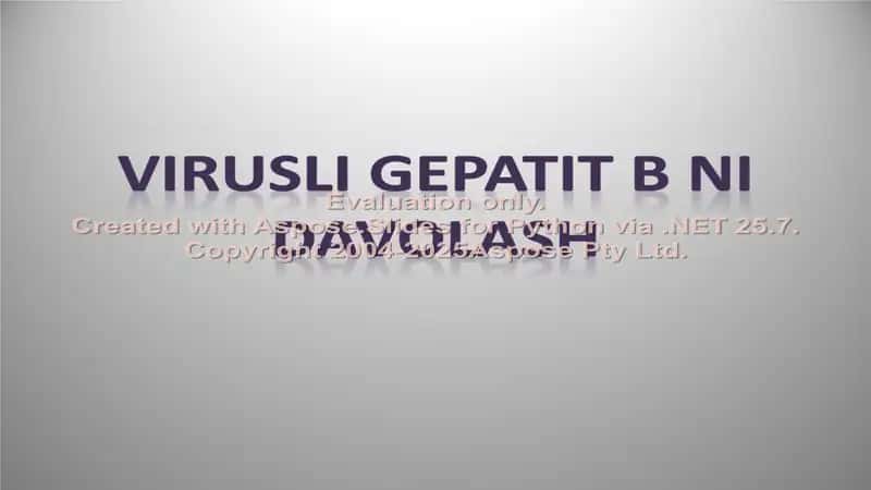 Virusli gepatit B ni davolash