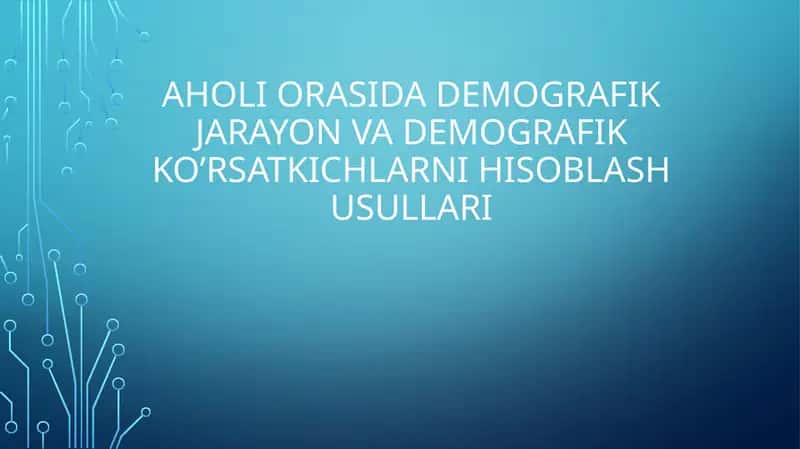 Aholi orasidagi demografiya jarayoni