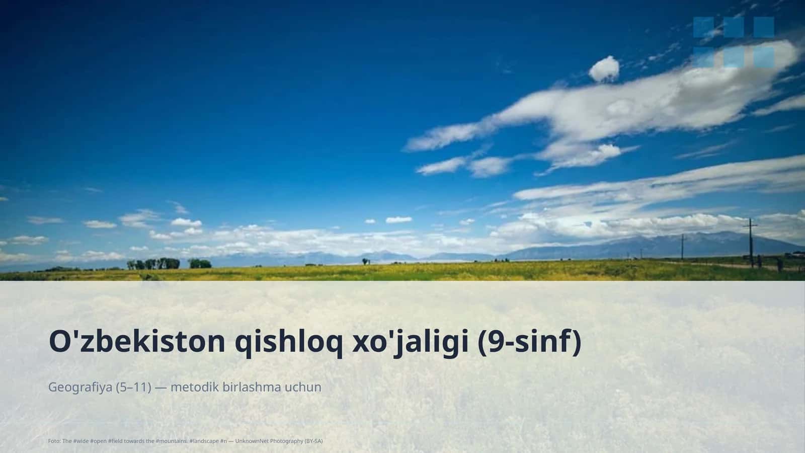 O'zbekiston qishloq xo'jaligi (9-sinf)