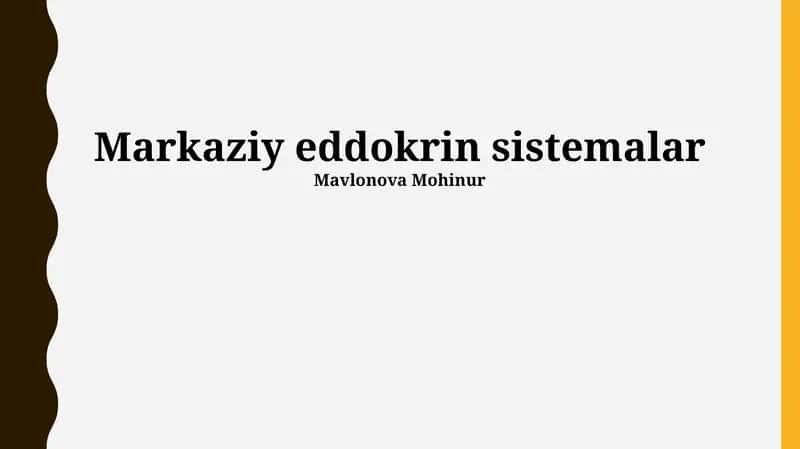 Markaziy eddokrin sistemalar