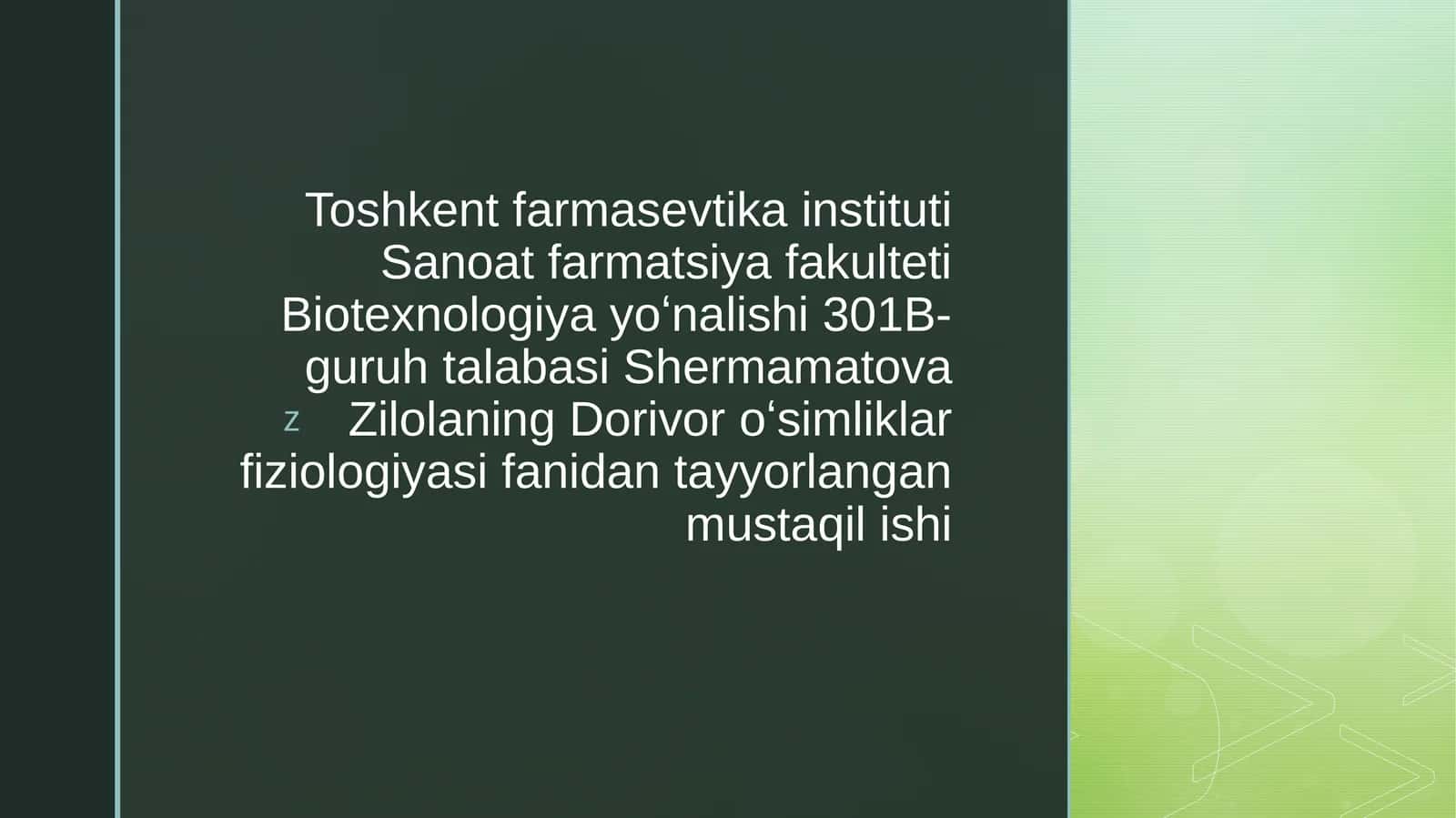 Fotosintezning so'fiylik darajasi