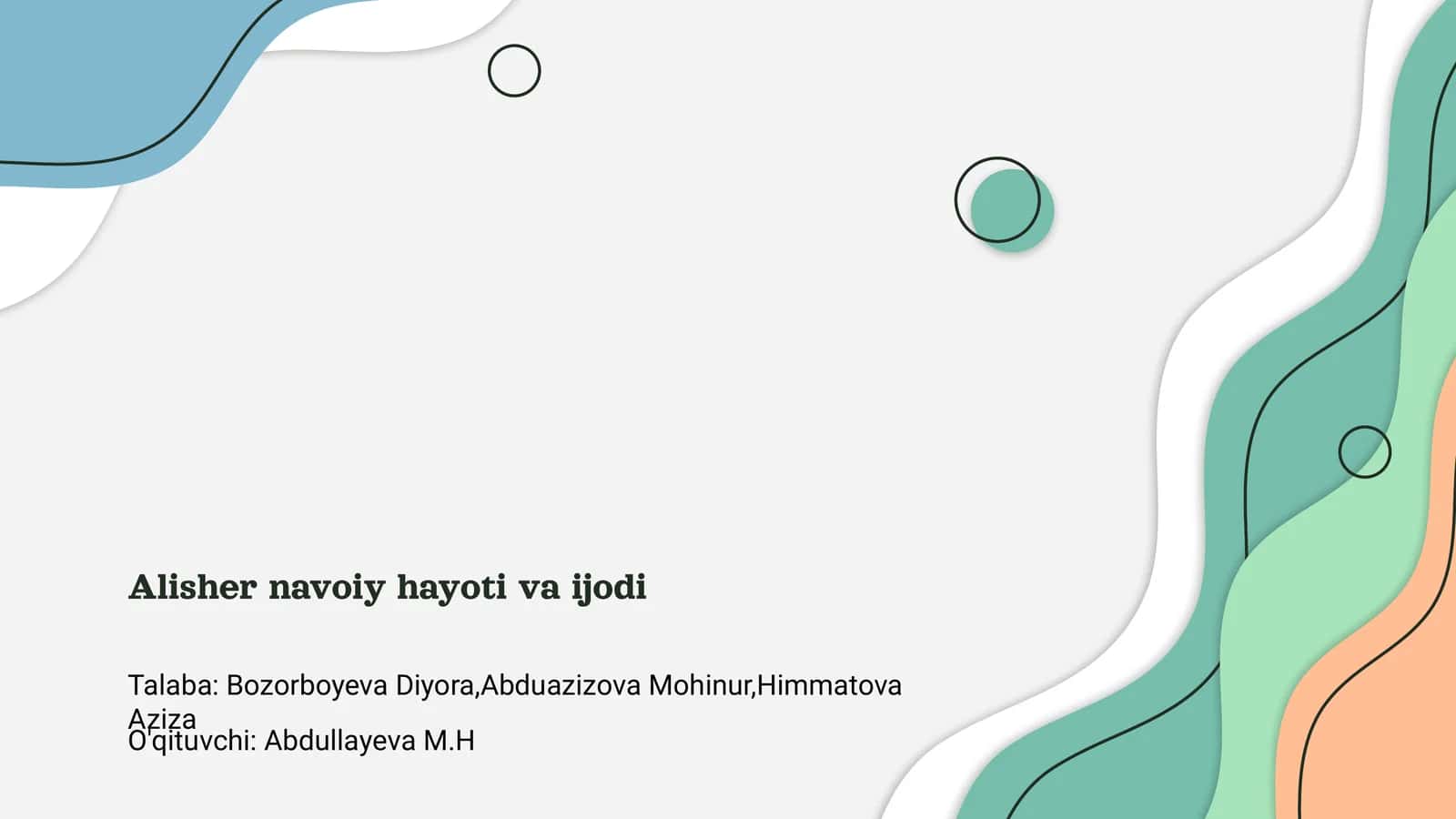 Alisher navoiy hayoti va ijodi