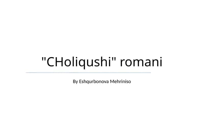CHoliqushi romani