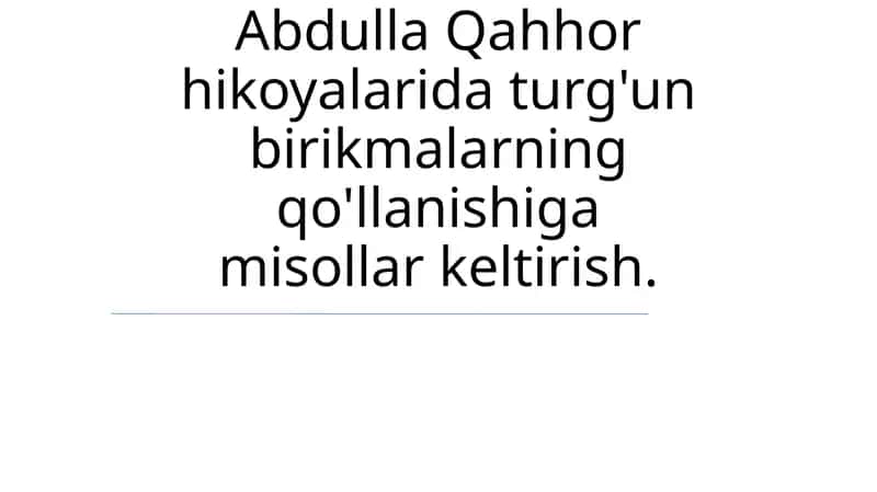 Abdulla Qahhorning hikoyalari