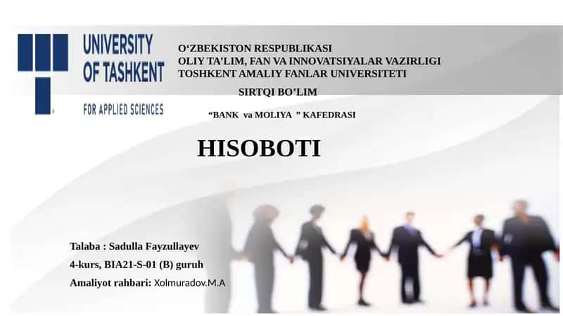 Malakaviy bank chiqargan qonun va nizomlar uchun tanishish