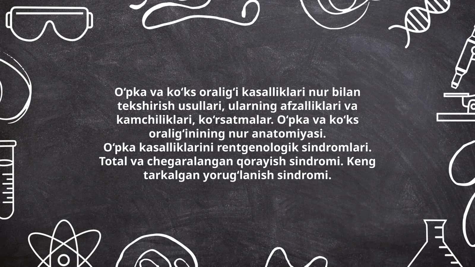 O‘pka va ko‘ks oralig‘i kasalliklari
