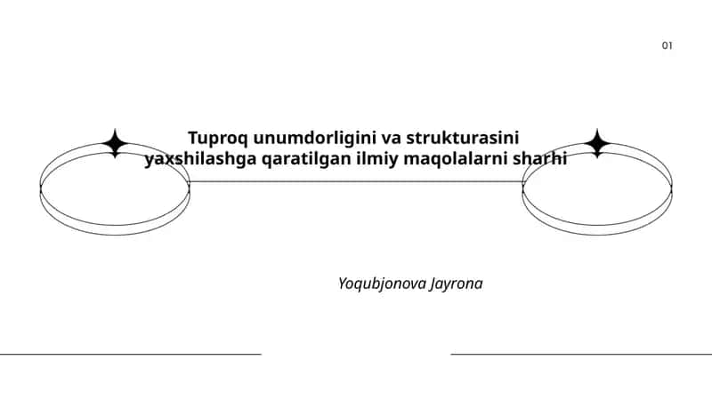 Tuproq unumdorligini va strukturasini yaxshilashga qaratilgan ilmiy maqolalarni sharhi