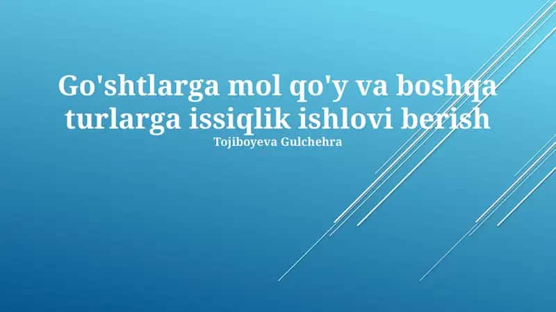 Go'shtga issiqlik ishlov berish