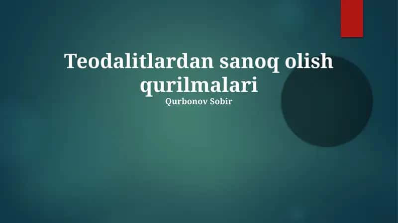Teodolitlardan sanoq olish qurilmalari