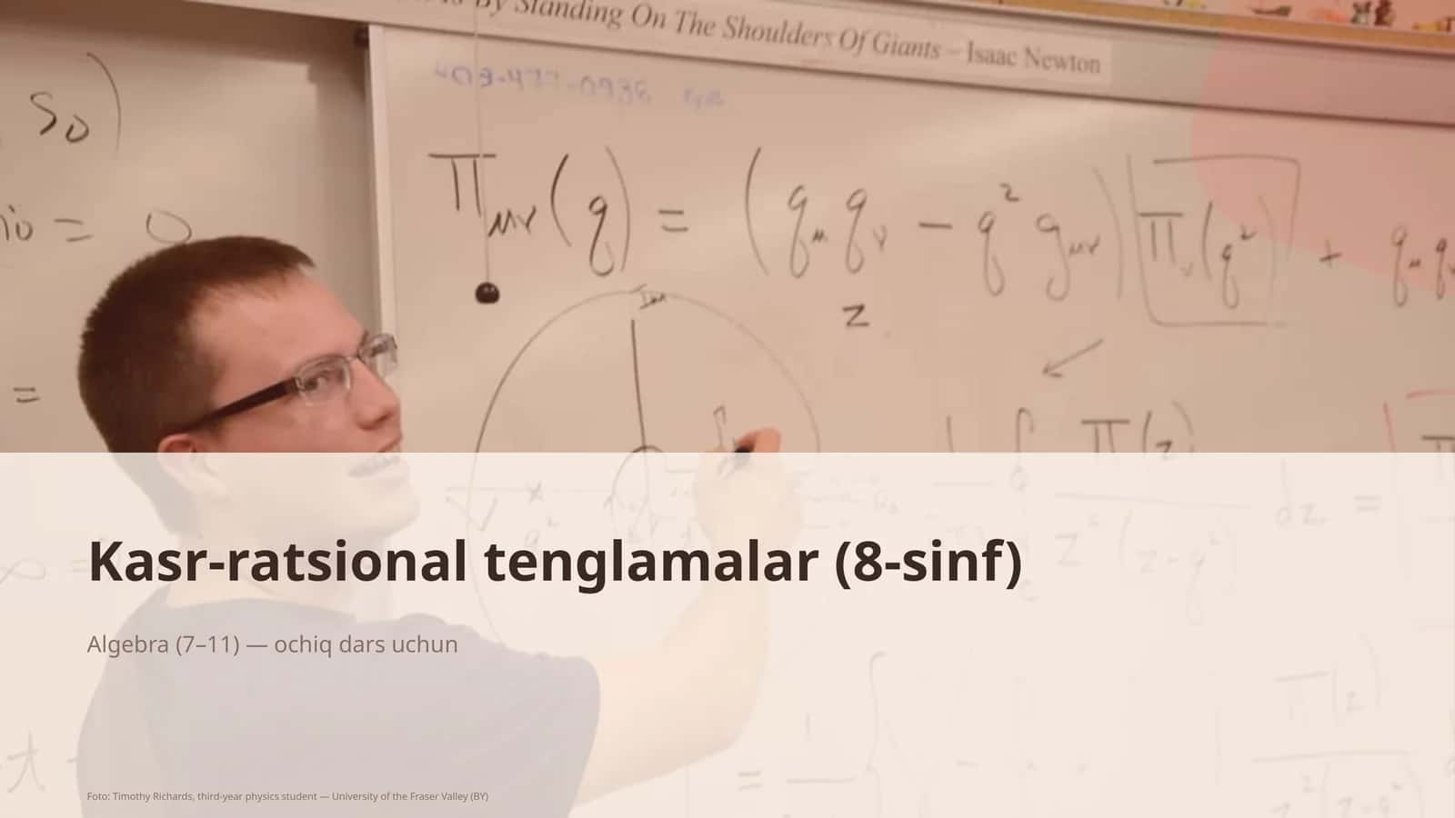 Kasr-ratsional tenglamalar (8-sinf)