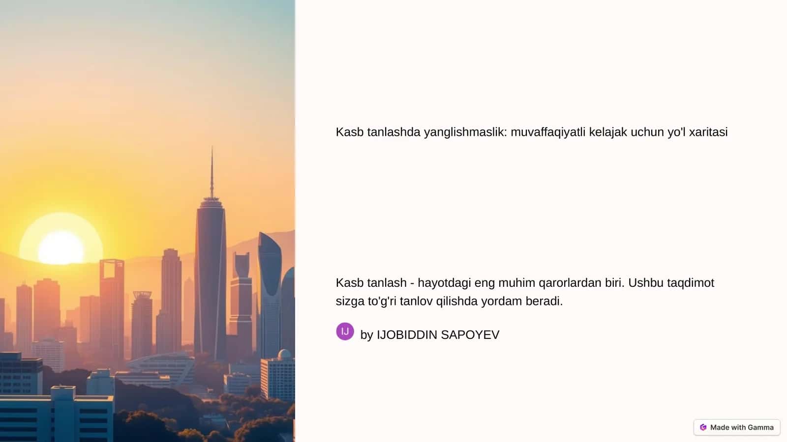 Kasb tanlashda yanglishmaslik: muvaffaqiyatli kelajak uchun yo'l xaritasi
