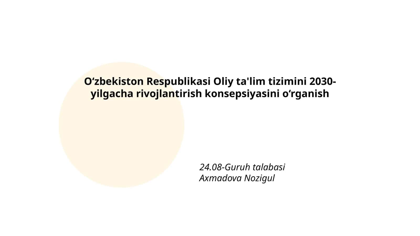 Konsepsiyaning maqsad va vazifalarini tahlil qilish