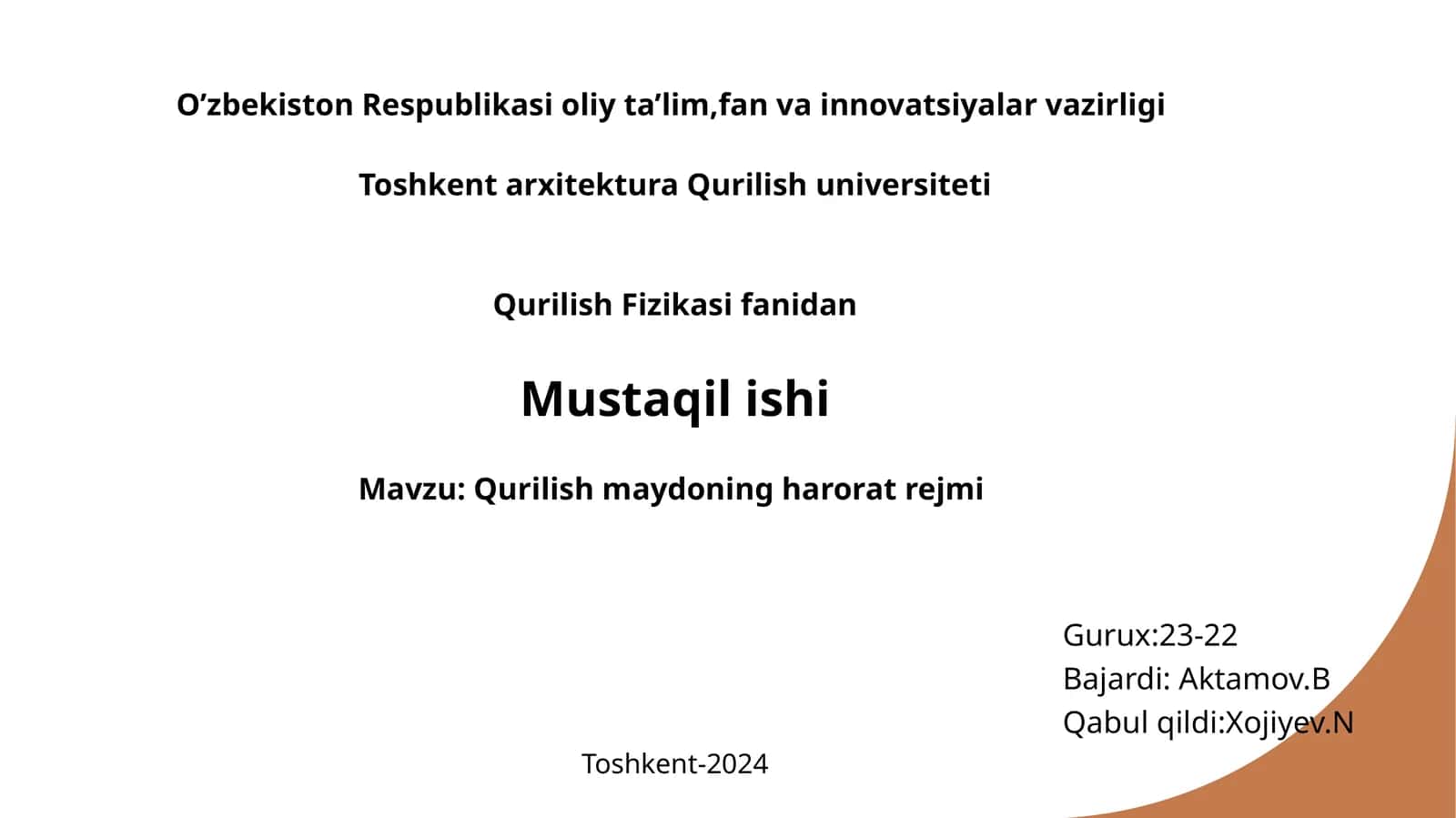 Qurilish maydonlari va haroratning ta'siri