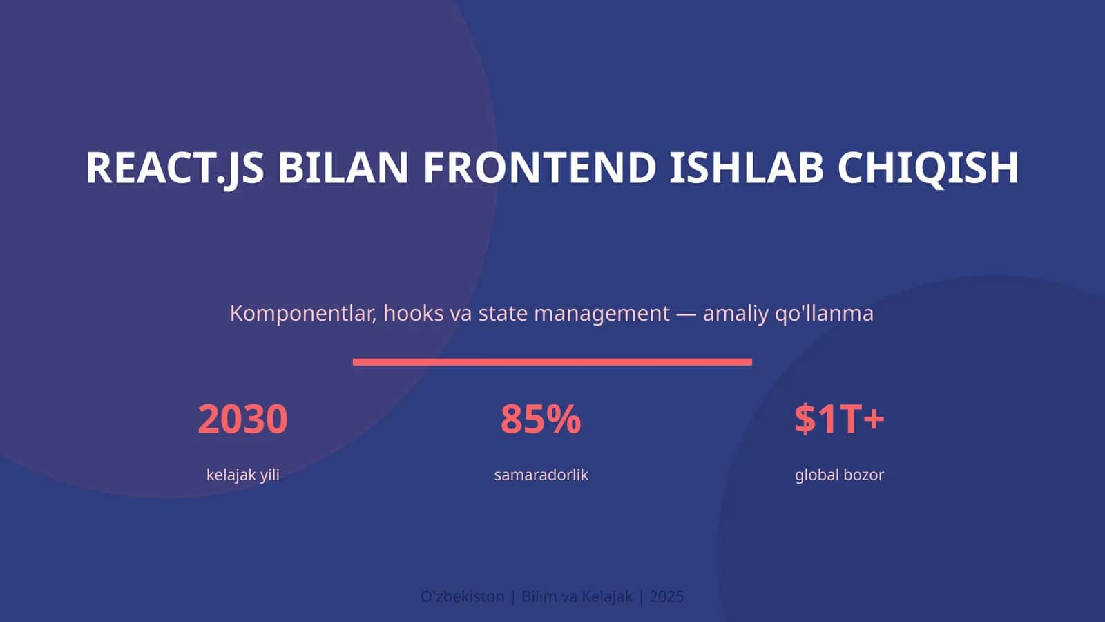 REACT.JS BILAN FRONTEND ISHLAB CHIQISH