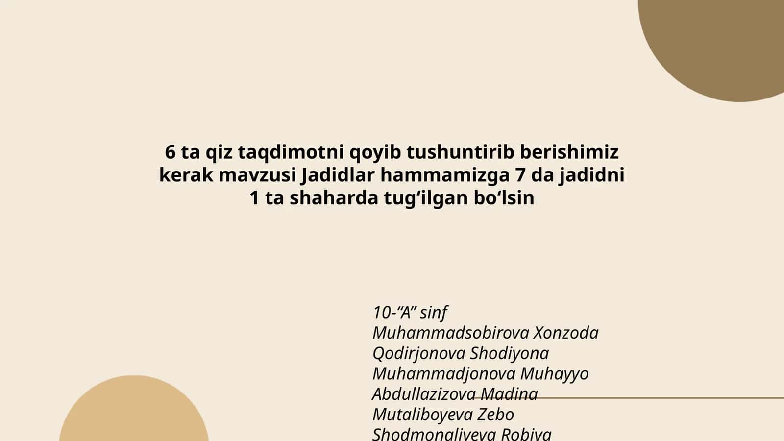 Muhammadsobirova Xonzoda