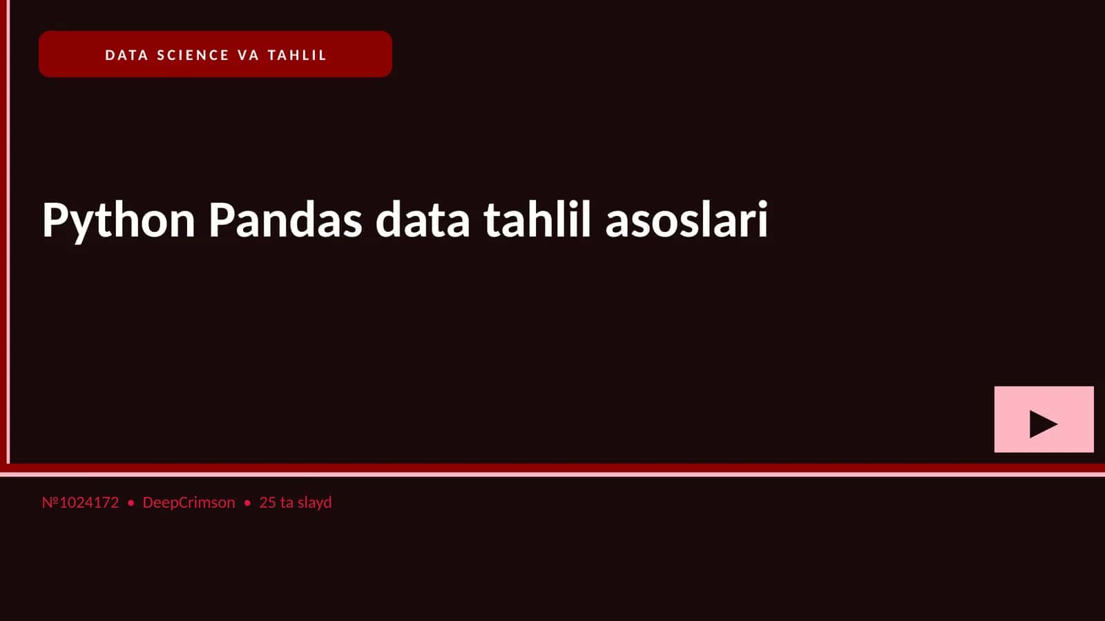Python Pandas data tahlil asoslari