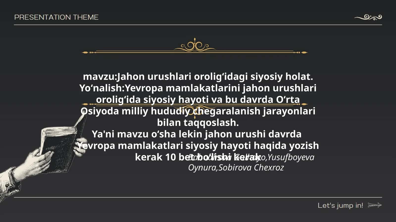 Jahon urushlari oroligʻidagi siyosiy holat