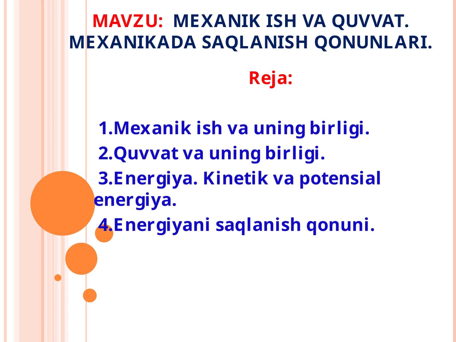 MEXANIK ISH VA QUVVAT