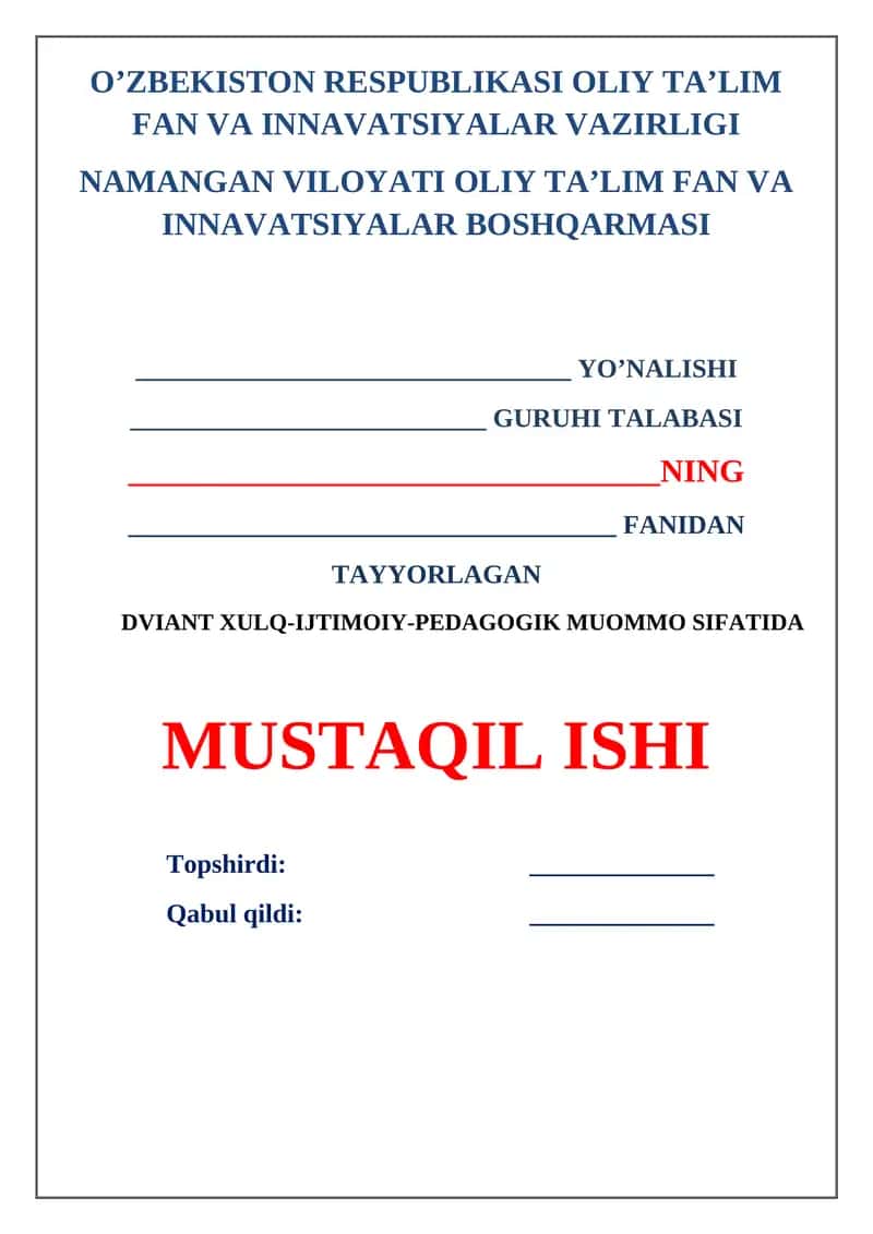 Dviant Xulq-Ijtimoiy-Pedagogik Muommo