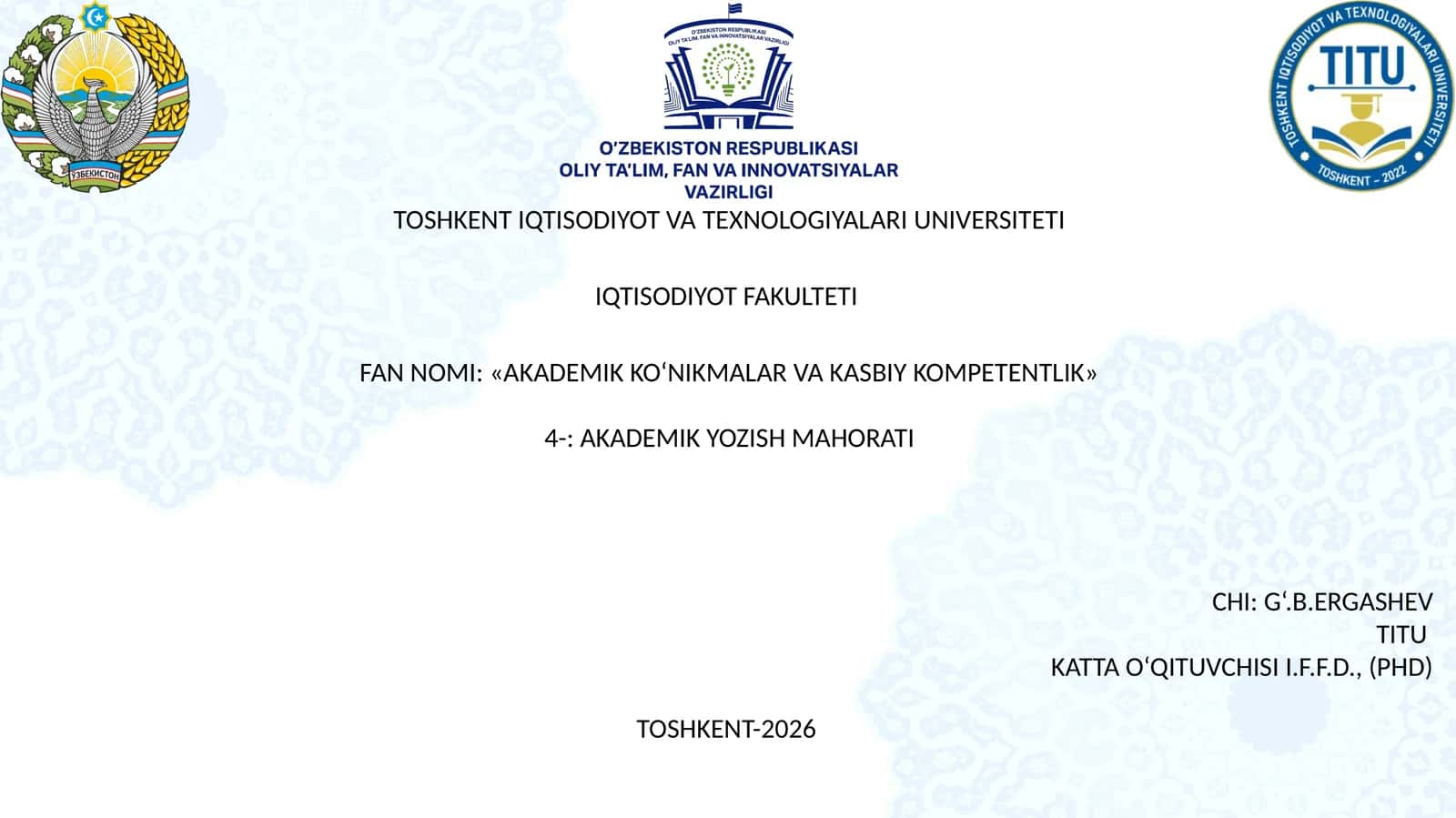 AKADEMIK YOZISH MAHORATI