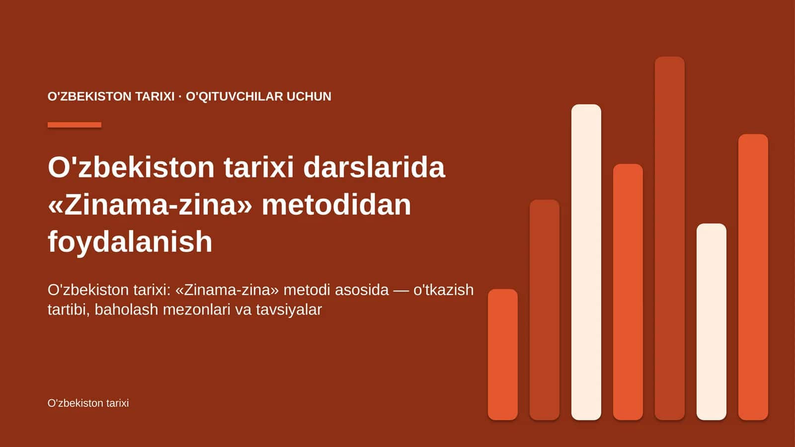 o'zbekiston tarixi darslarida zinama zina metodidan foydalanish 2562