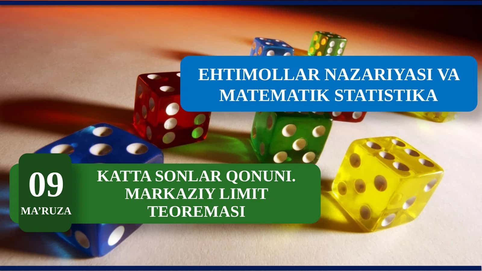 KATTA SONLAR QONUNI. MARKAZIY LIMIT TEOREMASI