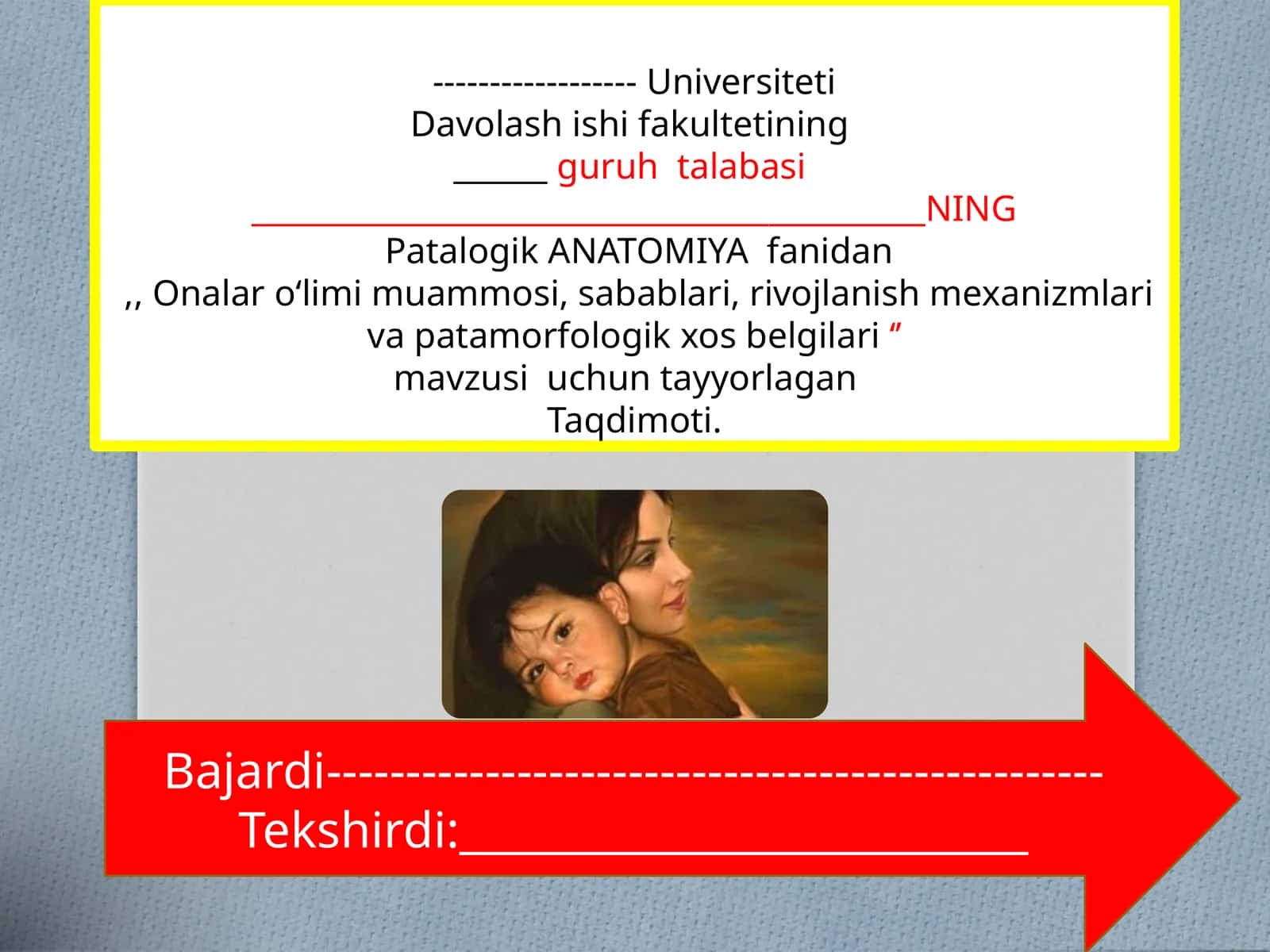 Patalogik ANATOMIYA fanidan Onalar o'limi muammosi