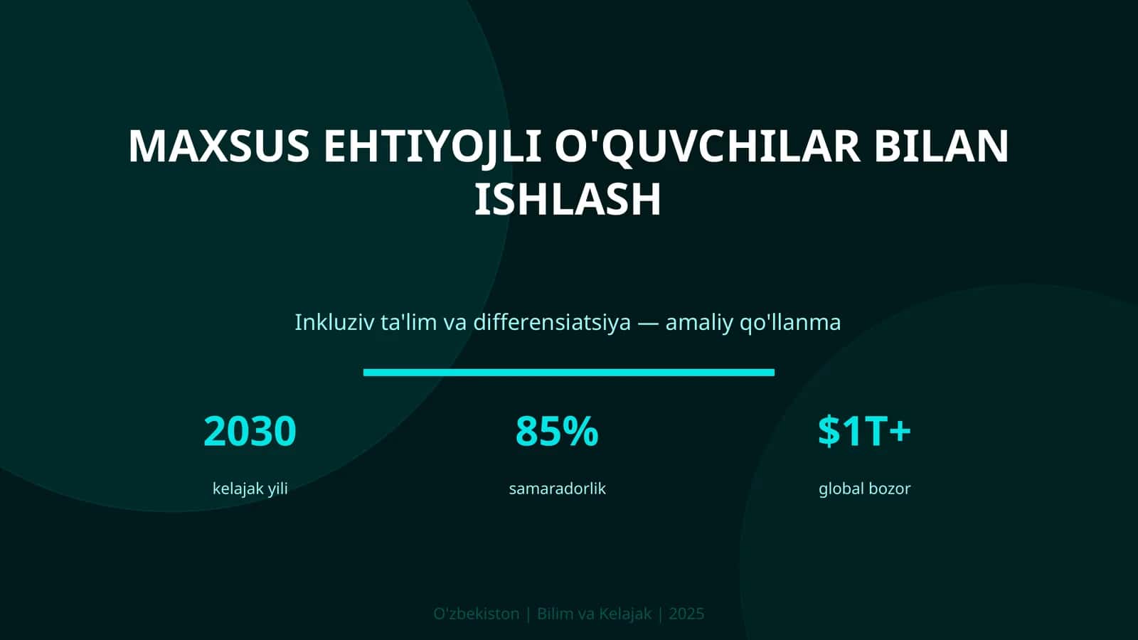 Maxsus ehtiyojli o'quvchilar bilan ishlash