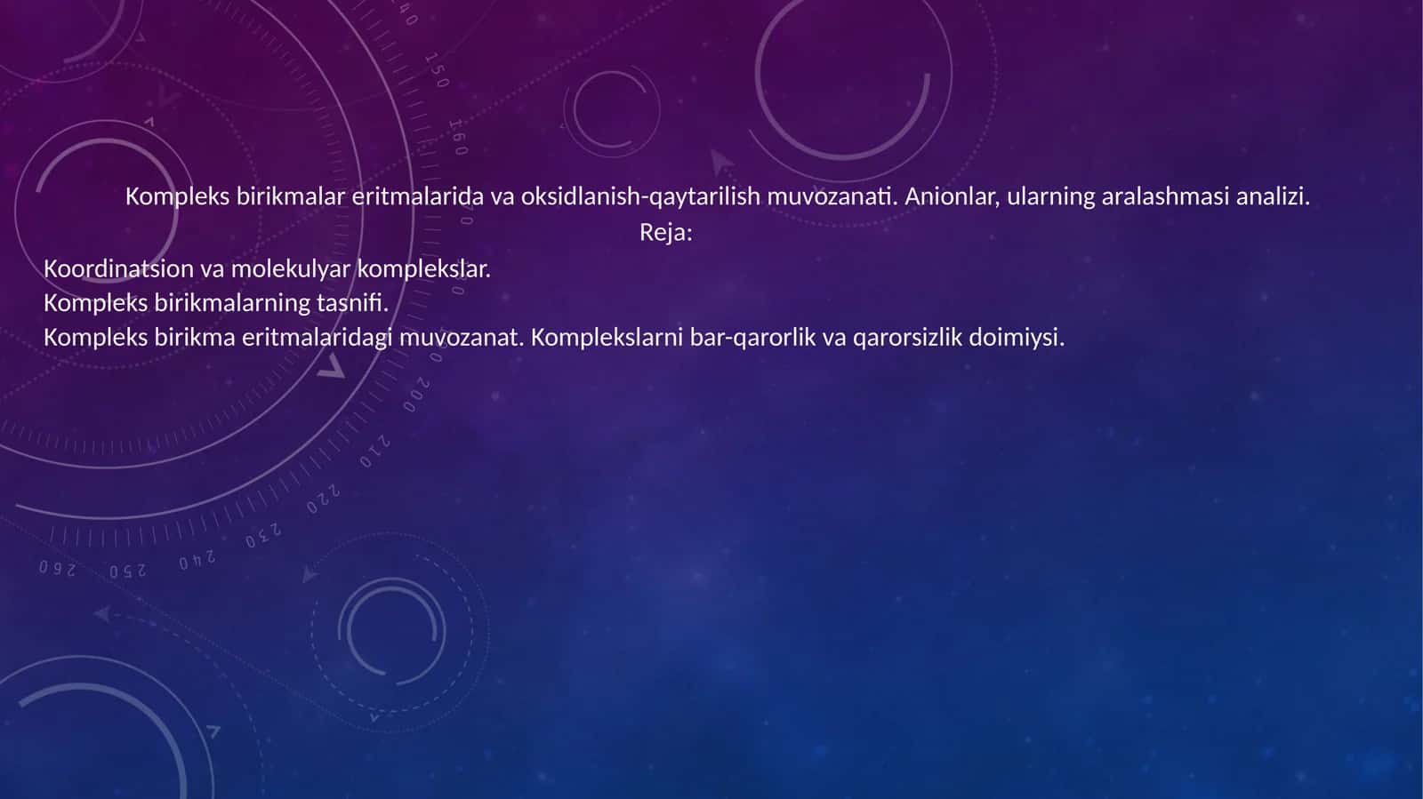 Kompleks birikmalar eritmalarida va oksidlanish-qaytarilish muvozanati
