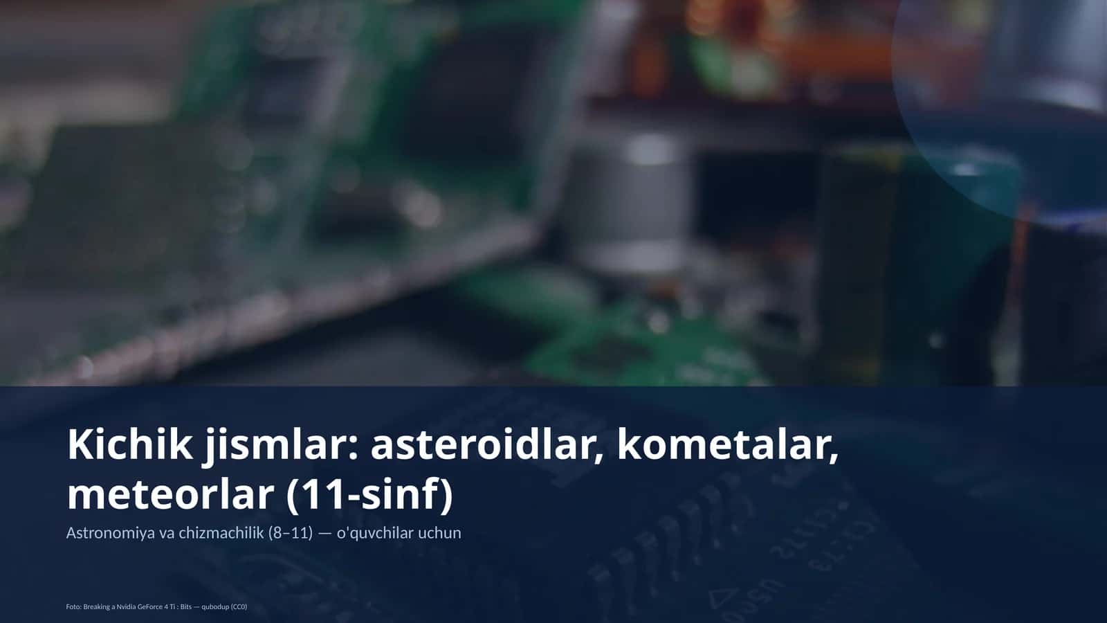 Astronomiya va chizmachilik (8–11) Dars rejasi