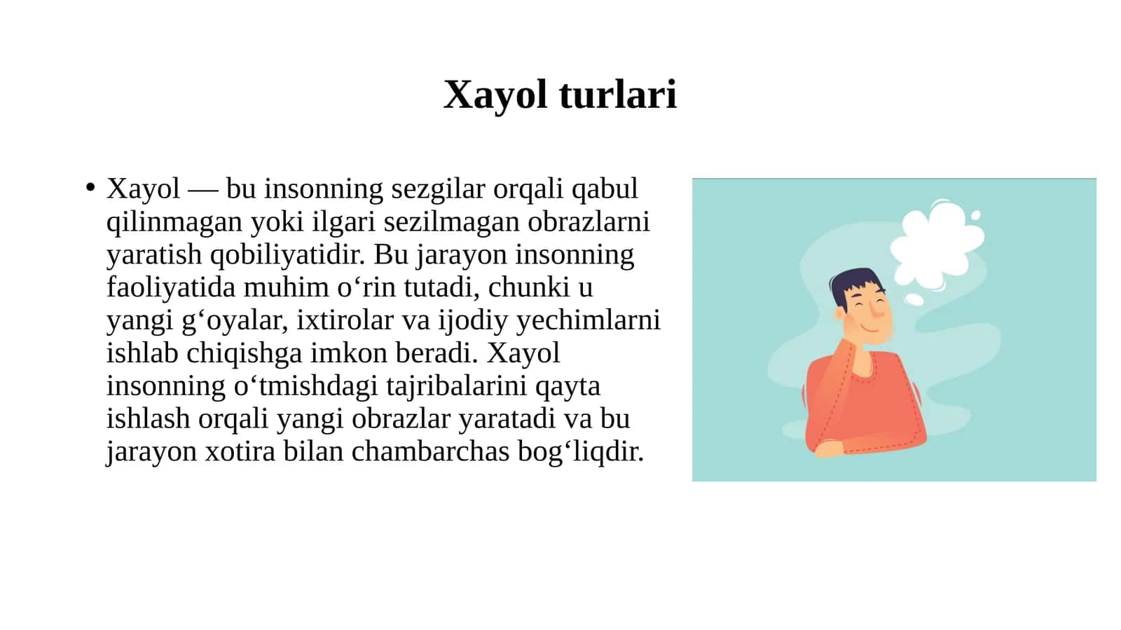 Xayol turlari