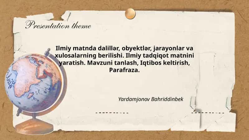 Ilmiy tadqiqot matnini yaratish