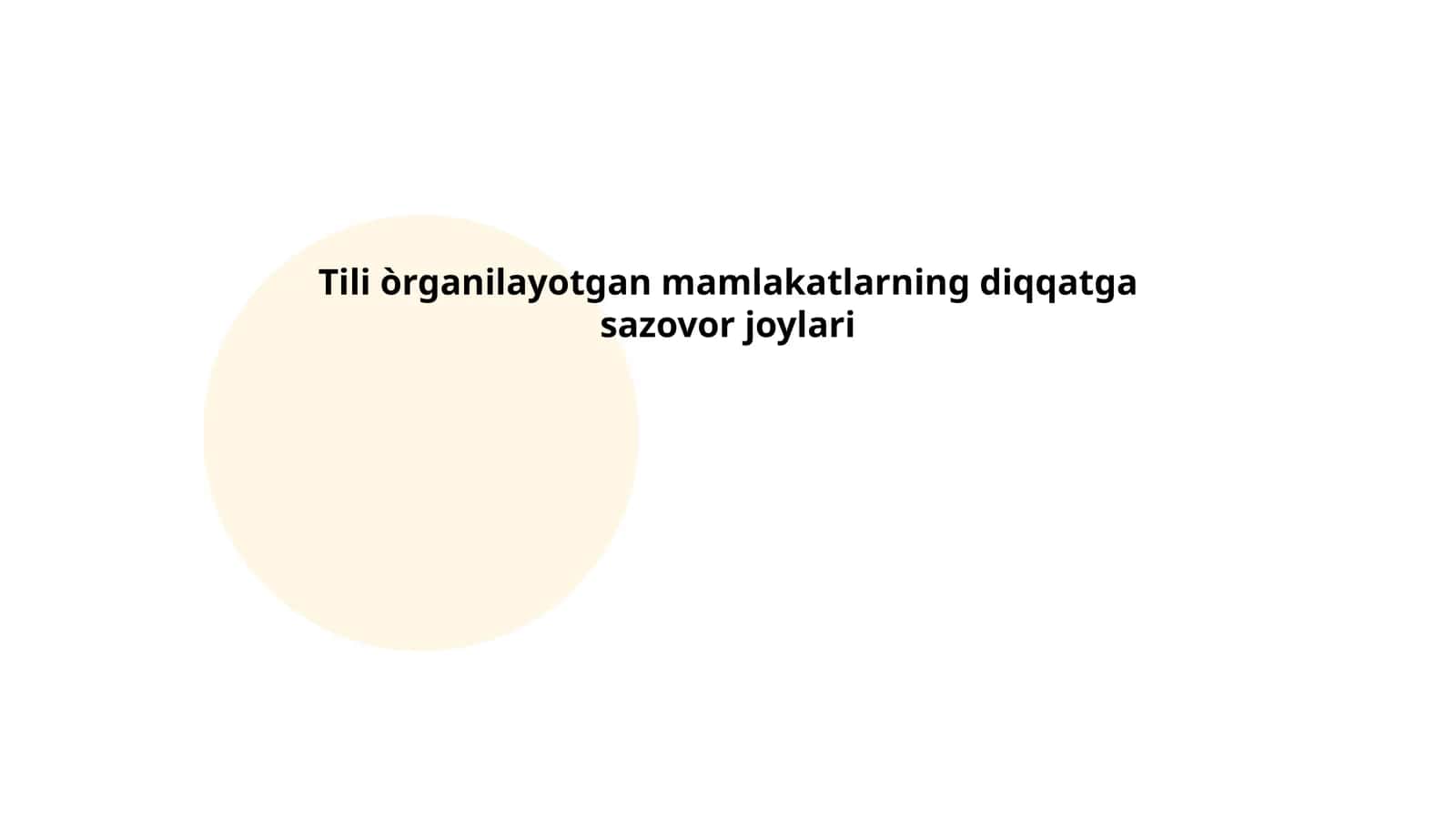 Tili òrganilayotgan mamlakatlarning diqqatga sazovor joylari