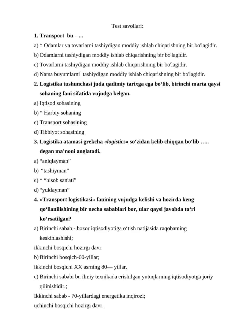 Transport logistikasi