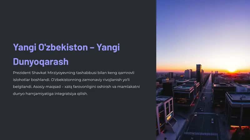 Yangi O'zbekiston – Yangi Dunyoqarash