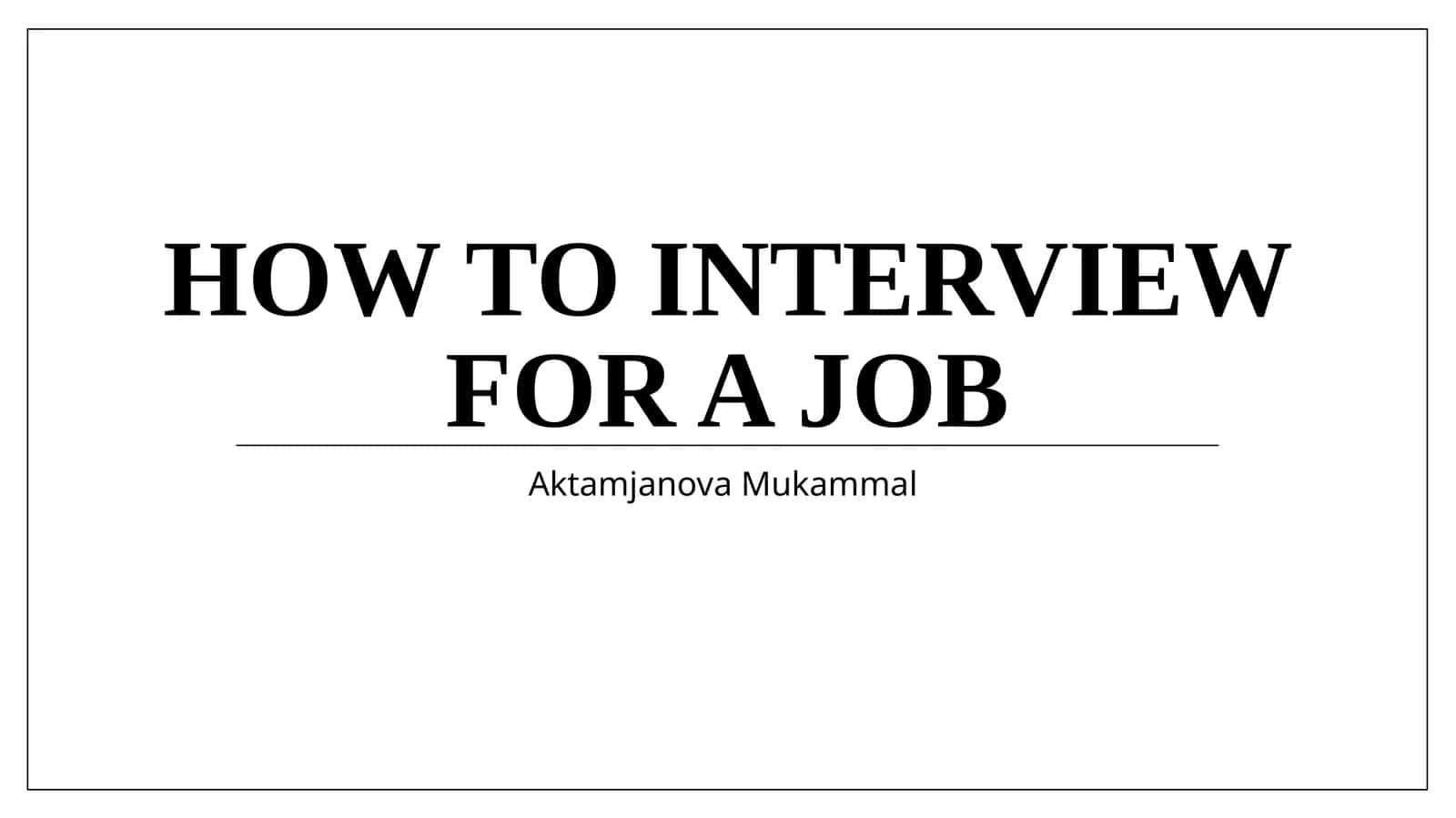 how to prepare for a job interview