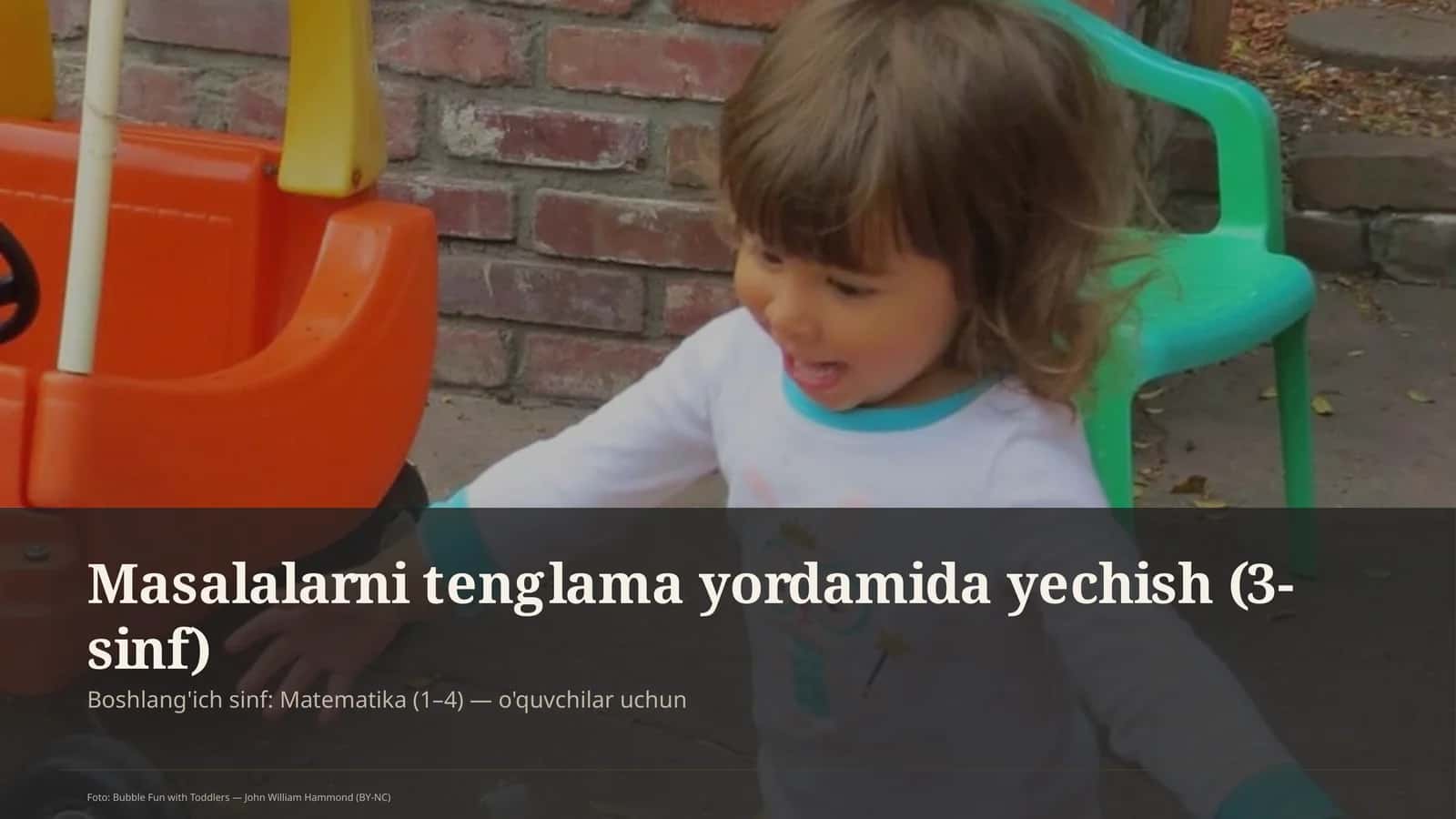 Masalalarni tenglama yordamida yechish (3-sinf)