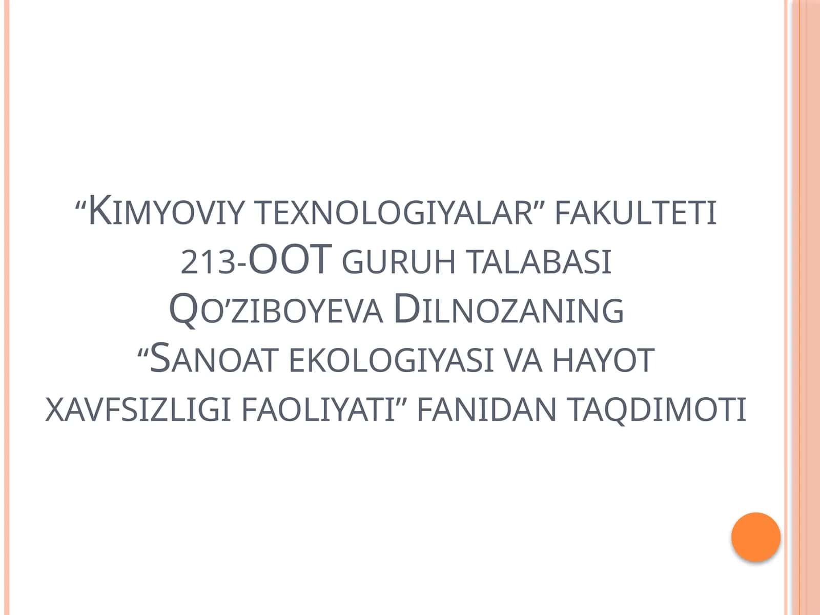 Elektr tokini qo’llanilishi, odam tanasiga ta’siri va undan himoyalanish choralari