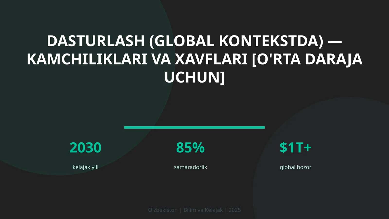 Dasturlash (global kontekstda) — kamchiliklari va xavflari [o'rta daraja uchun]
