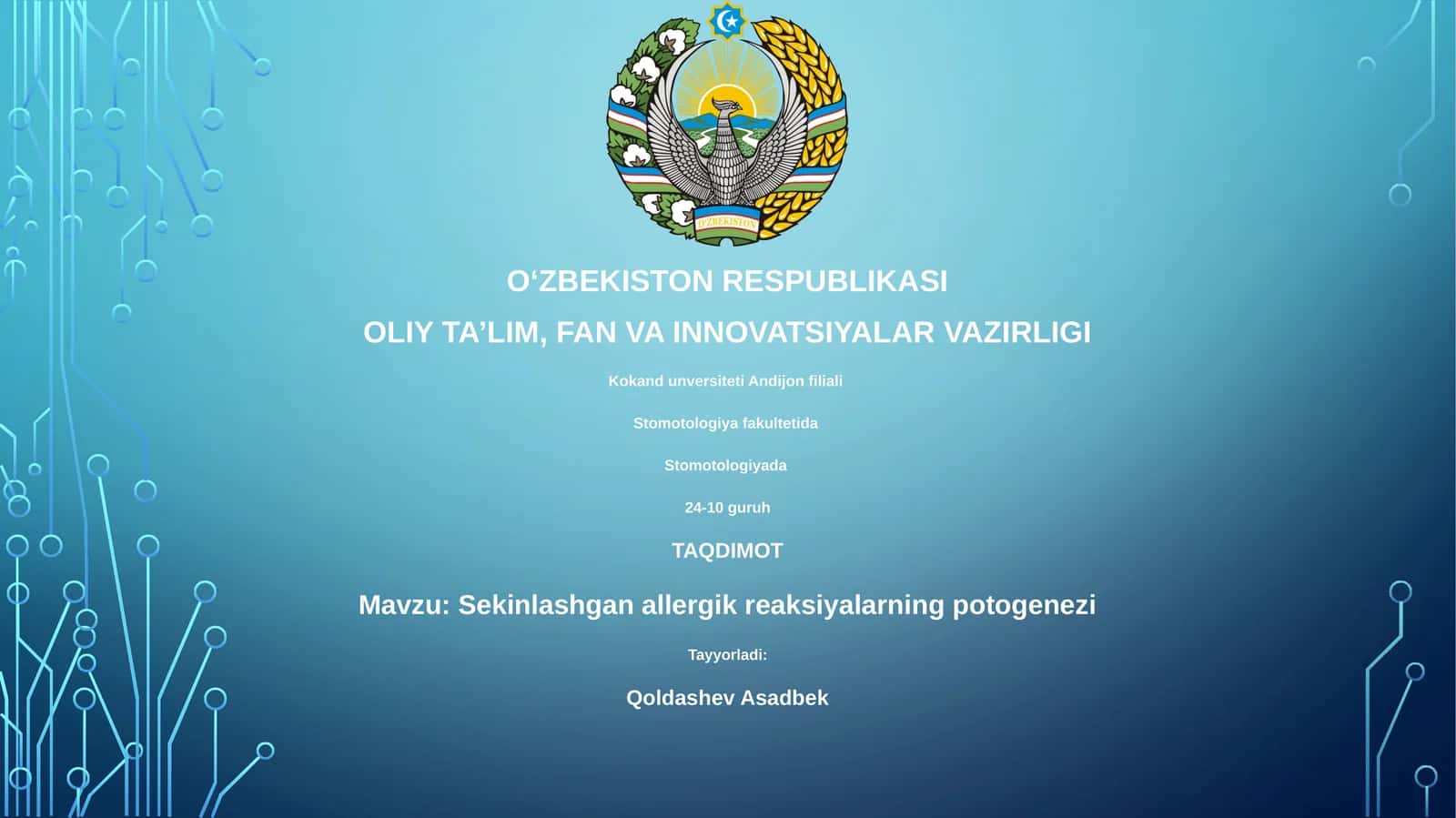 Sekinlashgan allergik reaksiyalarning potogenezi