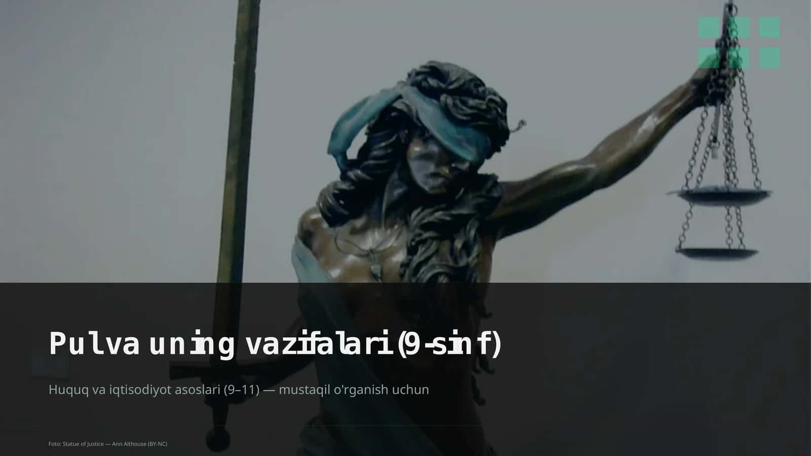 Pul va uning vazifalari (9-sinf)