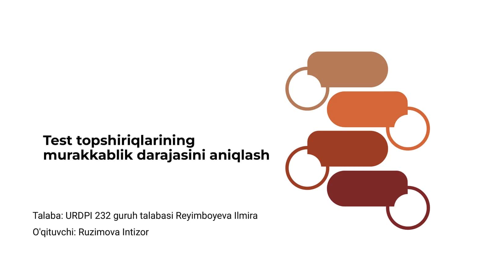 Test topshiriqlarining murakkablik darajasini aniqlash