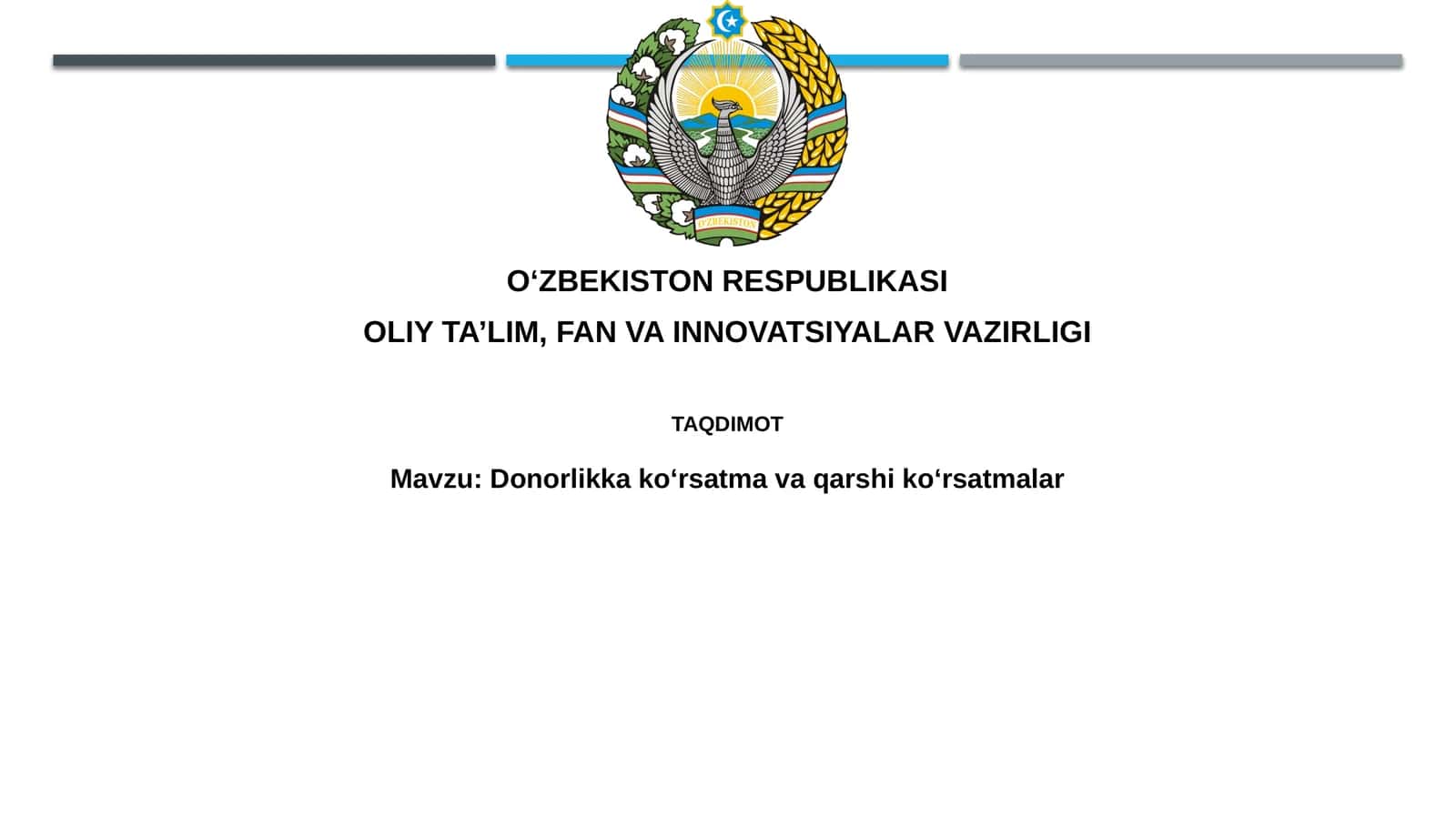 Donorlikkakoʻrsatmavaqarshikoʻrsatmalar