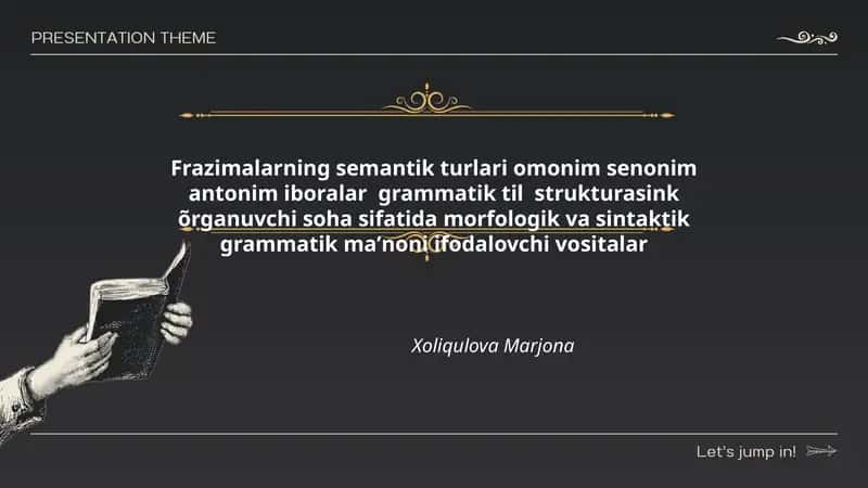 Frazimalarning semantik turlari