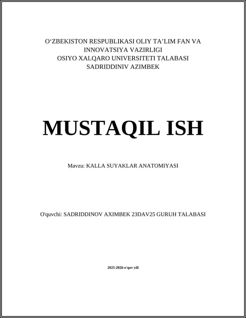 KALLA SUYAKLAR ANATOMIYASI