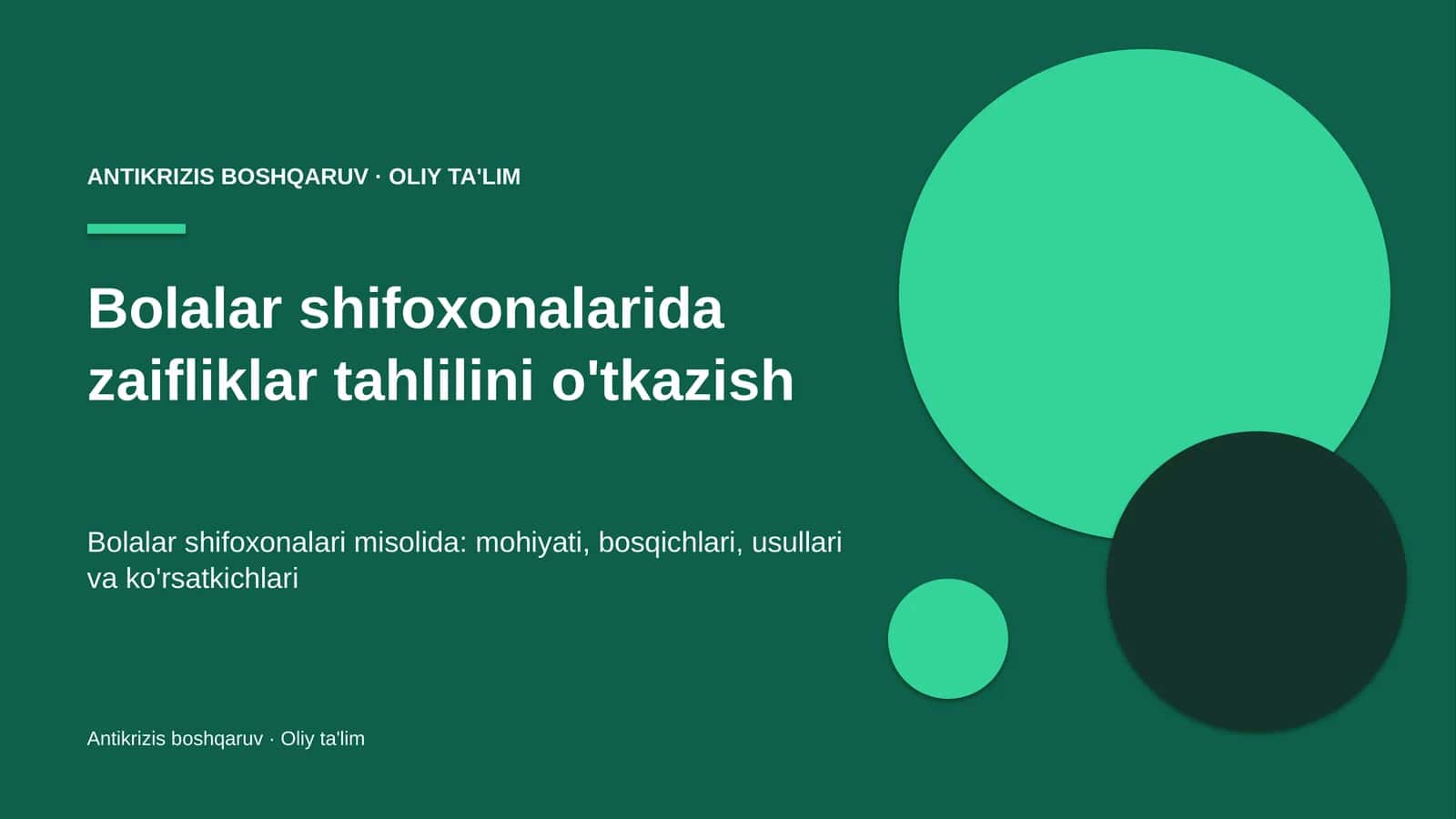bolalar shifoxonalarida zaifliklar tahlilini o'tkazish 3672