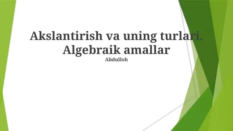 Algebraik amallar